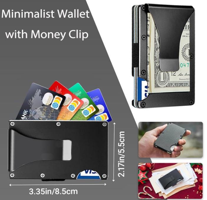 Engraved American Flag Metal Wallet: Slim RFID Blocking Card Holder