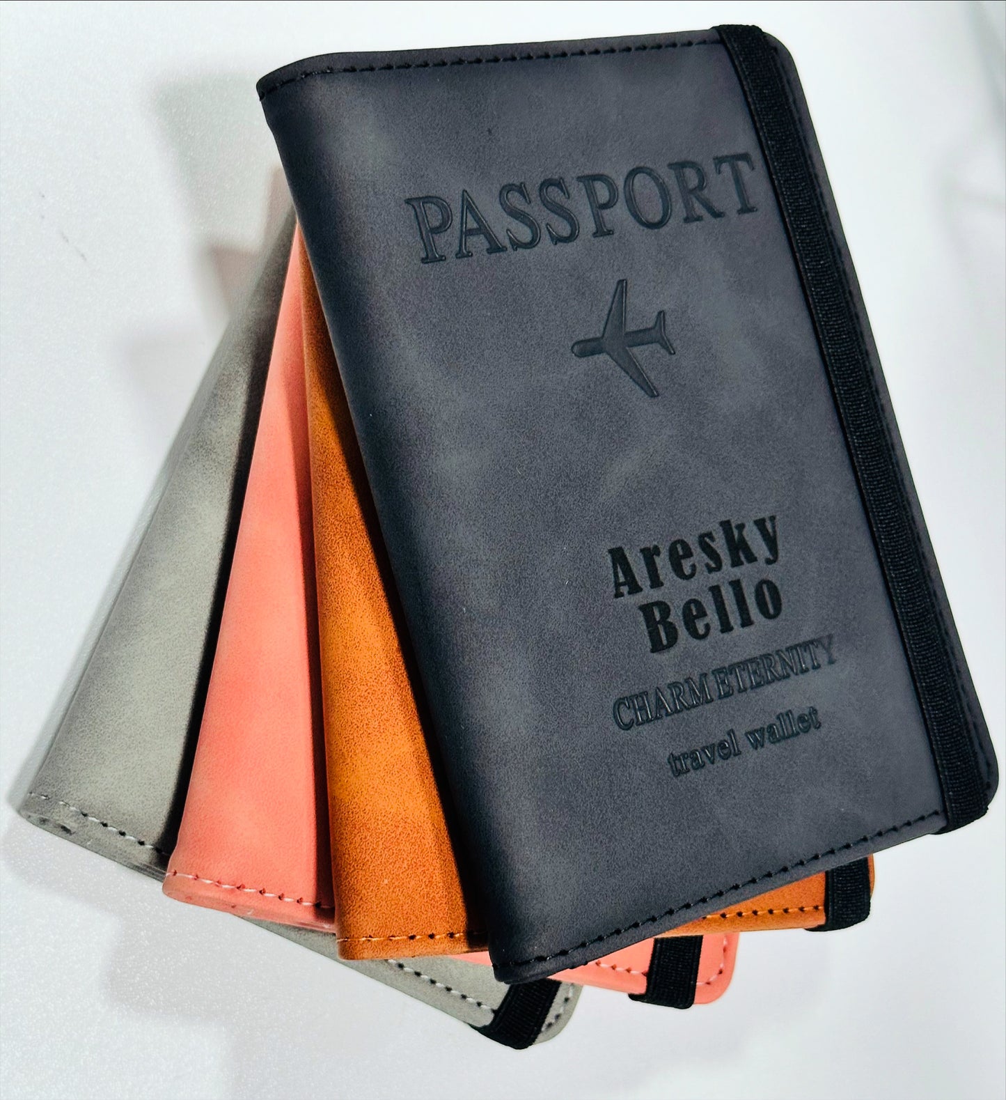 Pu Leather Strap Passport Bag RFID Passport Holder Protective Cover Travel Wallet Card Bag Ticket Holder Pass Cover