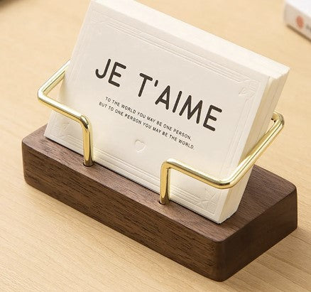 Business Card Holder Organizer Office Desk Display Stand Memo Counter Accessories Tabletop Shelf Home Wooden Card Holder Storage