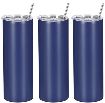 20 Oz Straight Skinny Tumblers, Individually Gift Boxed Stainless Steel Slim Skinny Tumbler Set Bulk, 20 Oz Insulated Slim Thin Travel Tumbler Cup for Diy,