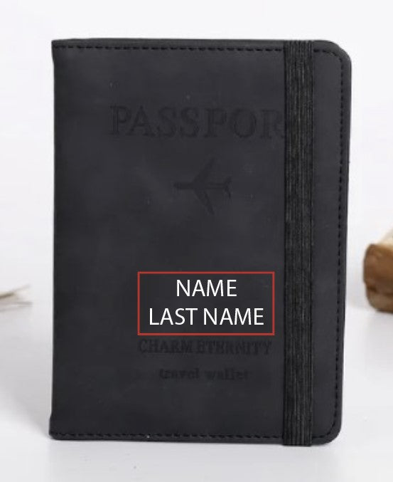 Pu Leather Strap Passport Bag RFID Passport Holder Protective Cover Travel Wallet Card Bag Ticket Holder Pass Cover