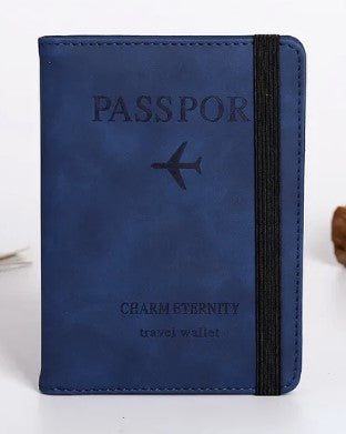 Pu Leather Strap Passport Bag RFID Passport Holder Protective Cover Travel Wallet Card Bag Ticket Holder Pass Cover