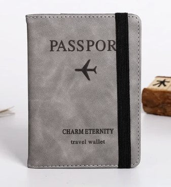 Pu Leather Strap Passport Bag RFID Passport Holder Protective Cover Travel Wallet Card Bag Ticket Holder Pass Cover