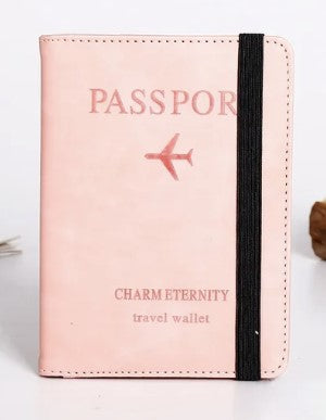 Pu Leather Strap Passport Bag RFID Passport Holder Protective Cover Travel Wallet Card Bag Ticket Holder Pass Cover