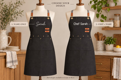 Choose name only or chef plus name embroidery design