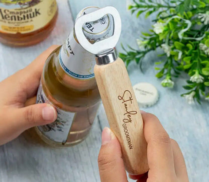 Personalized Wooden Bottle Opener: Gifts For Dad, The Man Myth Legend