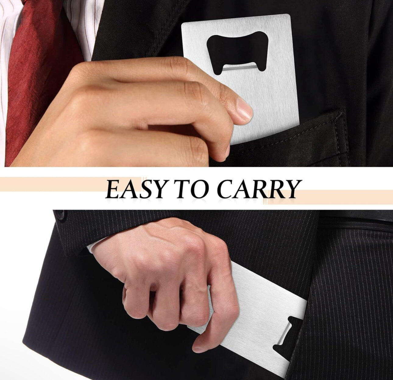 Pack of 5 Personalized Credit Card Bottle Opener, Wallet Size Bottle Opener, Groomsmen Gift, Usher Gift, Father, Beer Opener, Bottle Opener