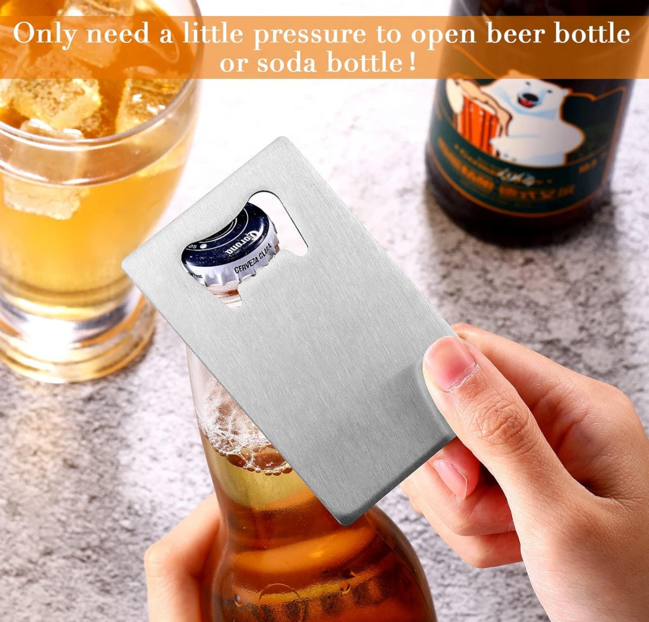 Pack of 5 Personalized Credit Card Bottle Opener, Wallet Size Bottle Opener, Groomsmen Gift, Usher Gift, Father, Beer Opener, Bottle Opener