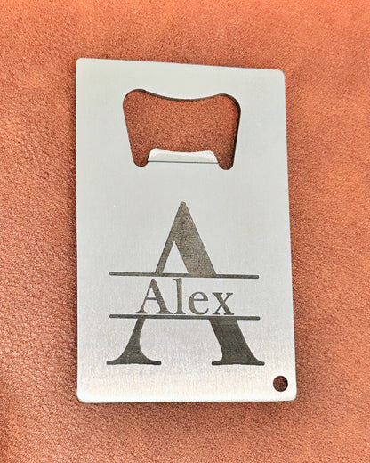 Pack of 5 Personalized Credit Card Bottle Opener, Wallet Size Bottle Opener, Groomsmen Gift, Usher Gift, Father, Beer Opener, Bottle Opener