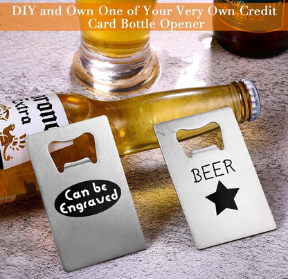 Pack of 5 Personalized Credit Card Bottle Opener, Wallet Size Bottle Opener, Groomsmen Gift, Usher Gift, Father, Beer Opener, Bottle Opener