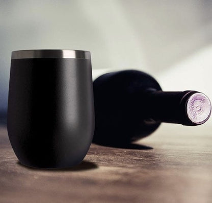 12oz Wine Tumbler with Lid Stemless Wine Glasses Double Wall Vacuum Travel Mugs stainless steel Coffee Cup for Cold & Hot Drinks or Wine.