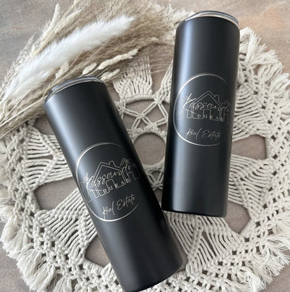 20 Oz Straight Skinny Tumblers, Individually Gift Boxed Stainless Steel Slim Skinny Tumbler Set Bulk, Insulated Slim Thin Travel Tumbler.
