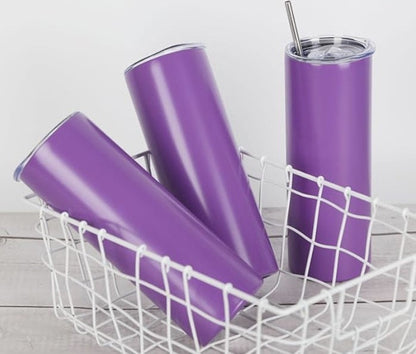 20 Oz Straight Skinny Tumblers, Individually Gift Boxed Stainless Steel Slim Skinny Tumbler Set Bulk, Insulated Slim Thin Travel Tumbler.