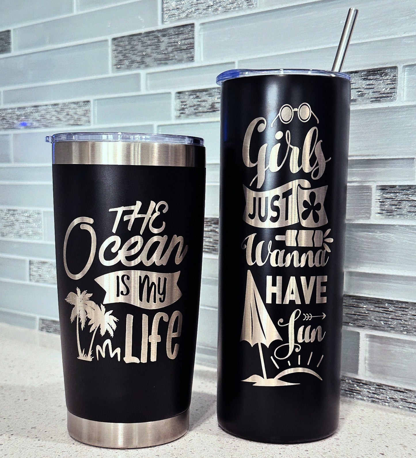 20 Oz Straight Skinny Tumblers, Individually Gift Boxed Stainless Steel Slim Skinny Tumbler Set Bulk, Insulated Slim Thin Travel Tumbler.