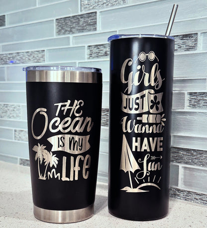 20 Oz Straight Skinny Tumblers, Individually Gift Boxed Stainless Steel Slim Skinny Tumbler Set Bulk, Insulated Slim Thin Travel Tumbler.