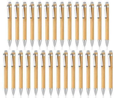 Bamboo Pens Wood Natural Engraving Retractable Bamboo Pen with Extra Black Ink Refills Ballpoint Pen Journaling Pen, Gift for Graduation.