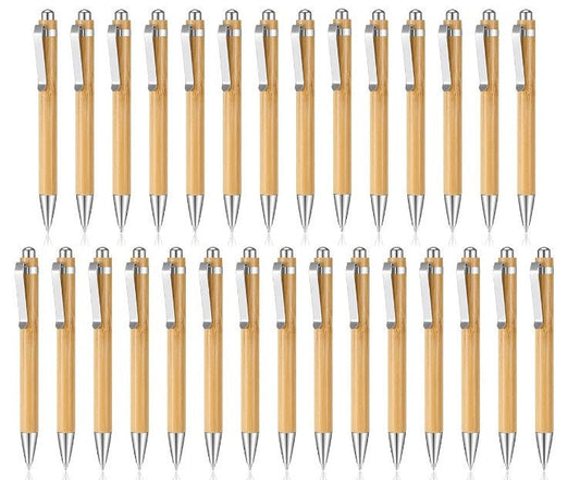 Bamboo Pens Wood Natural Engraving Retractable Bamboo Pen with Extra Black Ink Refills Ballpoint Pen Journaling Pen, Gift for Graduation.