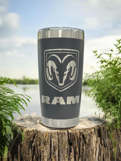 Ram Truck 20oz Stainless Steel Tumbler: Double Wall Insulated Cup