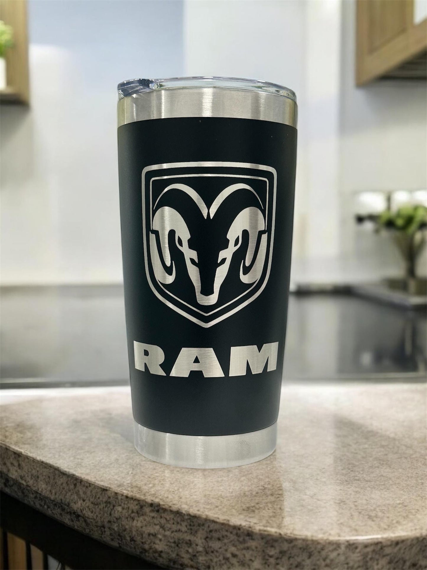 Ram Truck 20oz Stainless Steel Tumbler: Double Wall Insulated Cup