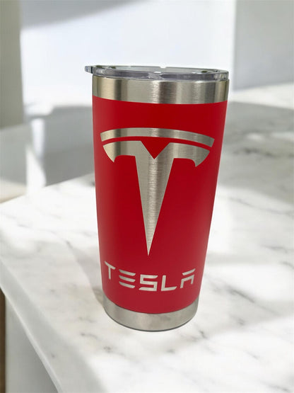 20 oz Tesla. Stainless Steel Tumbler Cup with Lid Double Wall Vacuum Insulated Powder Coated Cup for Hot and Cold Drinks.