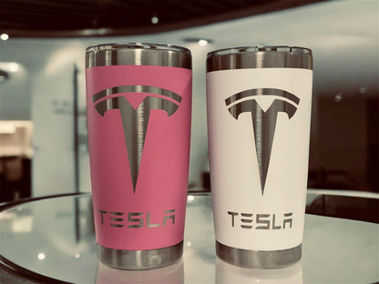 20 oz Tesla. Stainless Steel Tumbler Cup with Lid Double Wall Vacuum Insulated Powder Coated Cup for Hot and Cold Drinks.