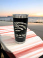 4th of July Tumbler: 20 oz Stainless Steel, Double Wall Insulated