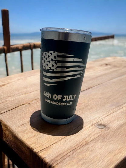 4th of July Tumbler: 20 oz Stainless Steel, Double Wall Insulated