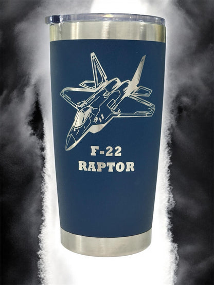 F-22 Raptor Tumbler: 20 oz Stainless Steel, Vacuum Insulated