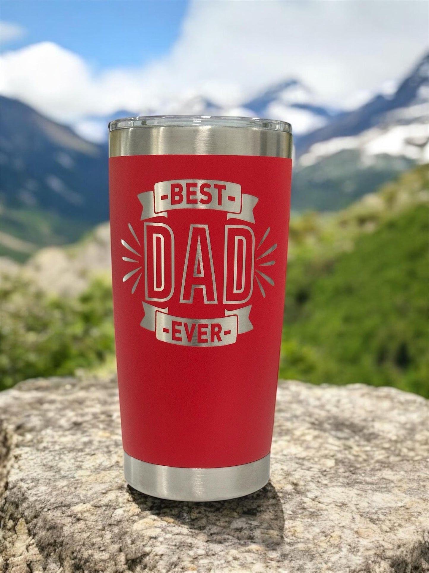 Best Dad Tumbler. Father's Days Special Gifts. Stainless Steel Tumbler Cup with Lid Double Wall Vacuum Insulated Powder.
