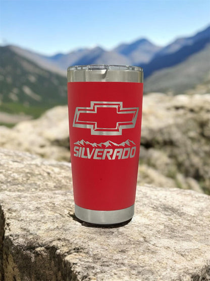Chevy Silverado 20oz Tumbler: Stainless Steel, Vacuum Insulated