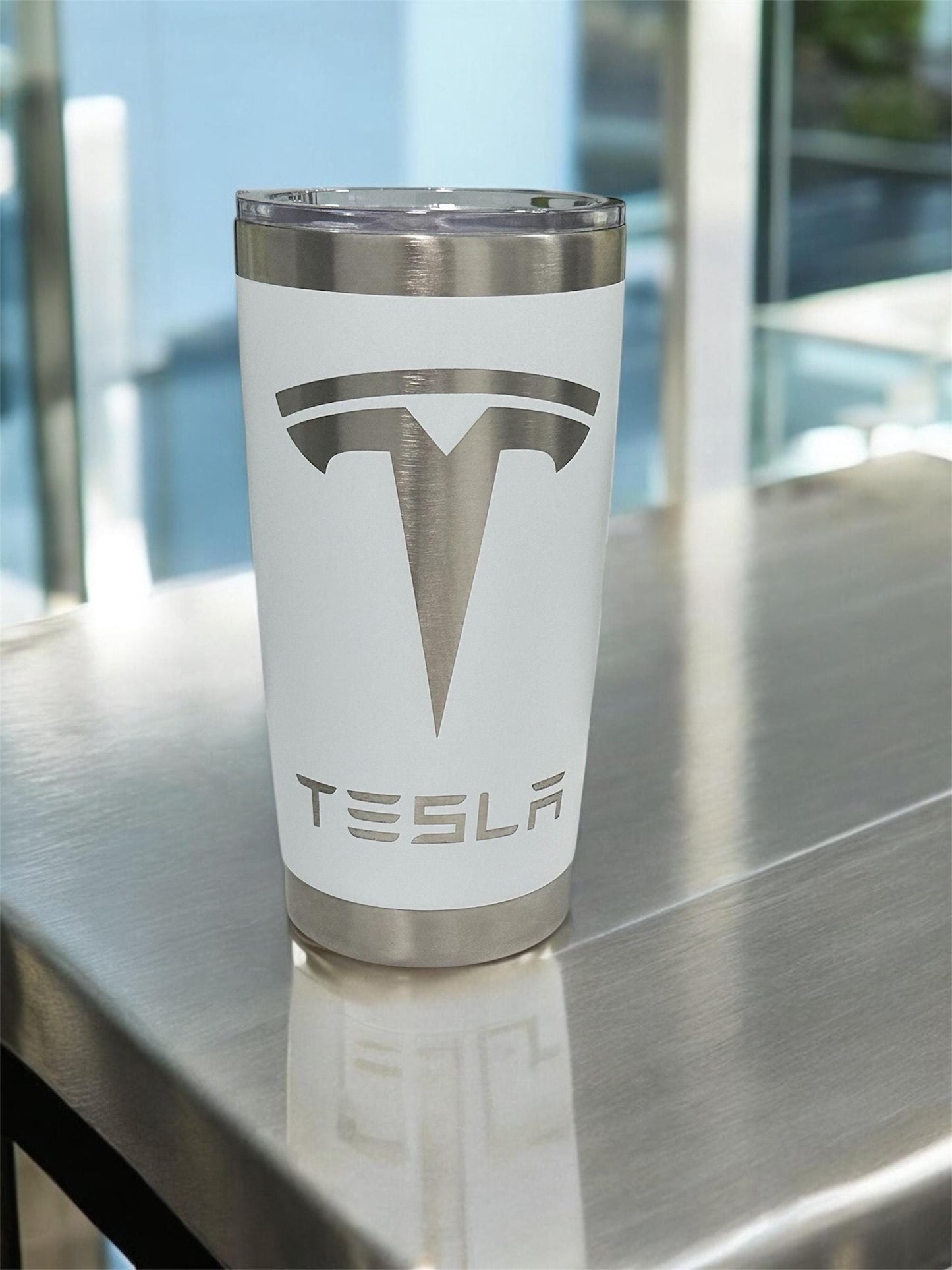 20 oz Tesla. Stainless Steel Tumbler Cup with Lid Double Wall Vacuum Insulated Powder Coated Cup for Hot and Cold Drinks.