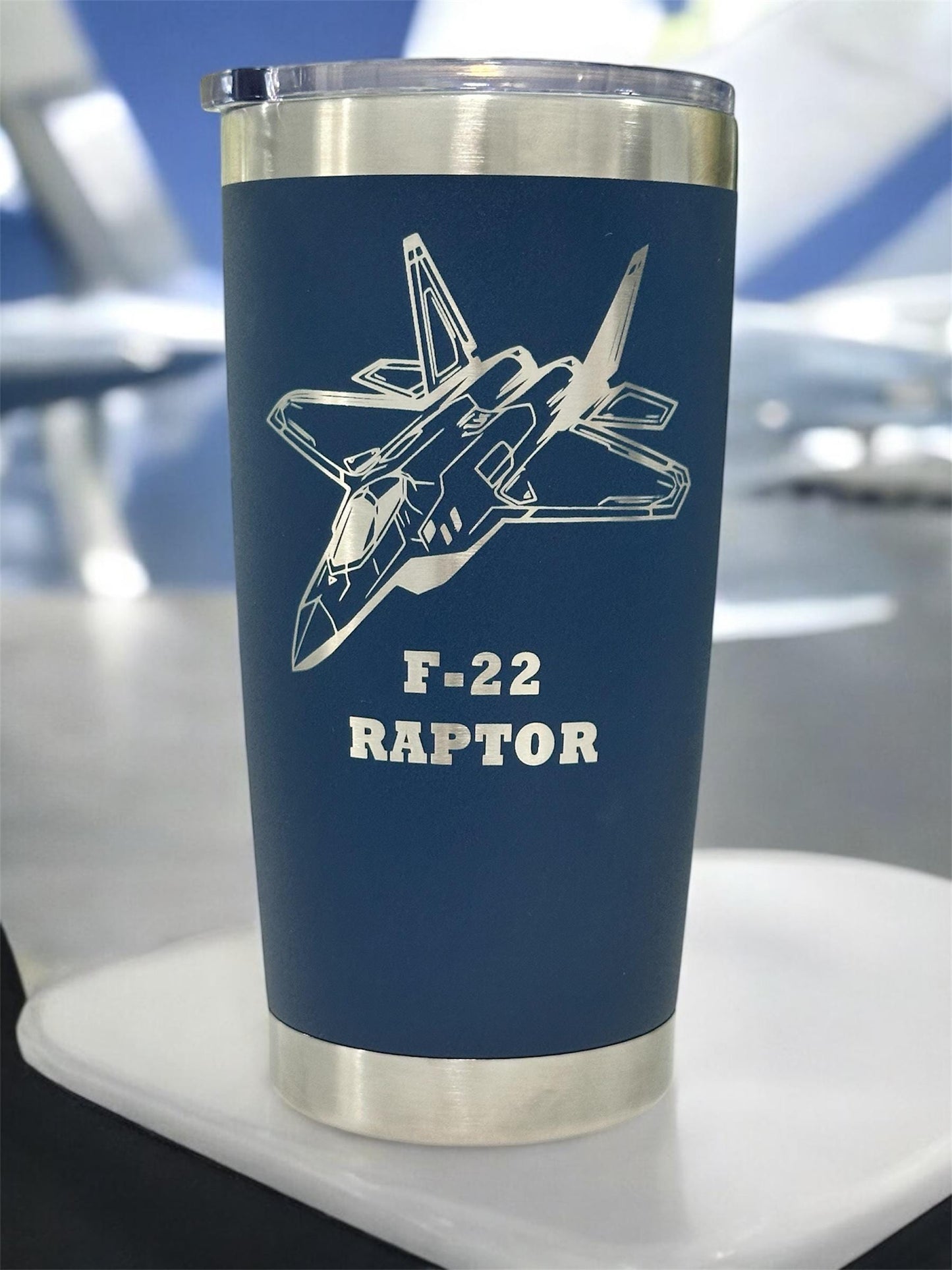 F-22 Raptor Tumbler: 20 oz Stainless Steel, Vacuum Insulated