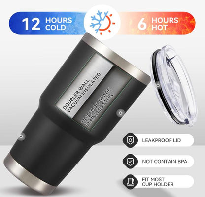 AUDI 30oz Tumbler: Stainless Steel, Double Wall Insulated