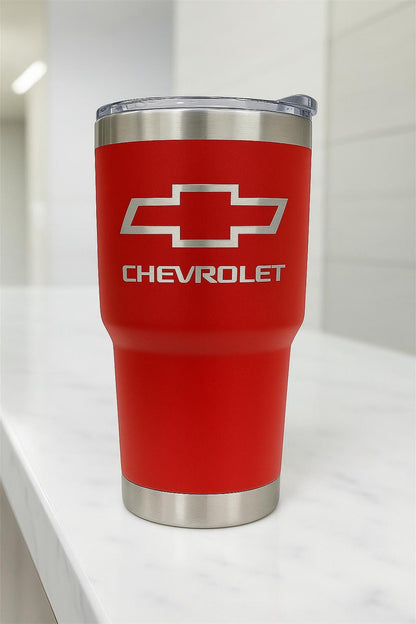 Chevrolet 30 oz Tumbler: Double Wall Insulated Stainless Steel Cup