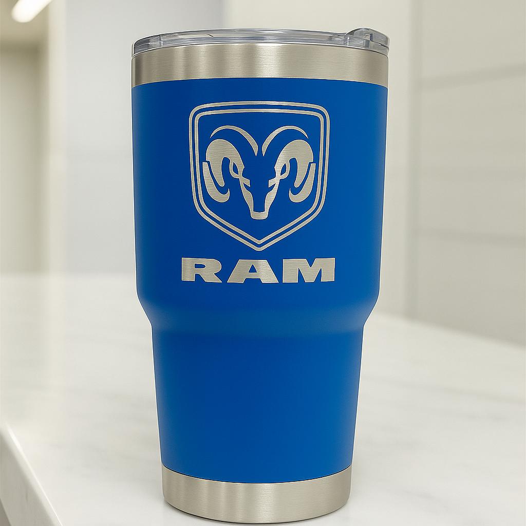 RAM Truck 30oz Tumbler: Stainless Steel, Double Wall Insulated