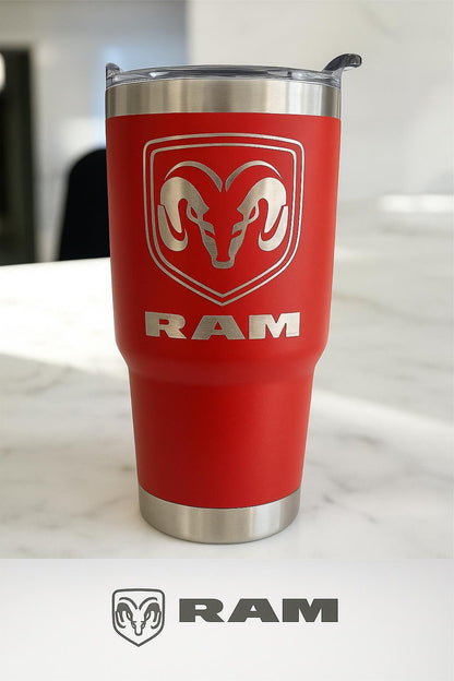 RAM Truck 30oz Tumbler: Stainless Steel, Double Wall Insulated