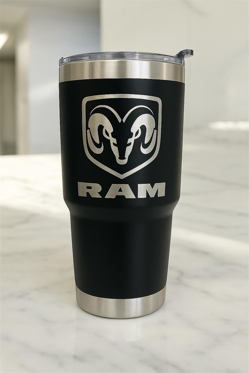 RAM Truck 30oz Tumbler: Stainless Steel, Double Wall Insulated