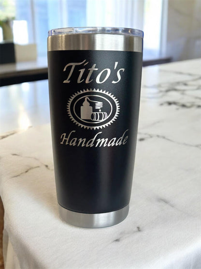 TITOS VODKA 20 oz Stainless Steel Tumbler: Double Wall Insulated Cup