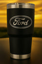 Ford 30 oz Tumbler: Powder Coated Stainless Steel, Vacuum Insulated