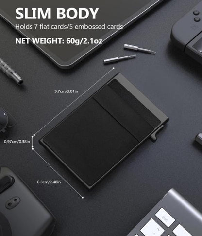 Laser Engraved USA Flag Slim Wallet: RFID Blocking Aluminum Card Holder