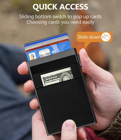 Laser Engraved USA Flag Slim Wallet: RFID Blocking Aluminum Card Holder