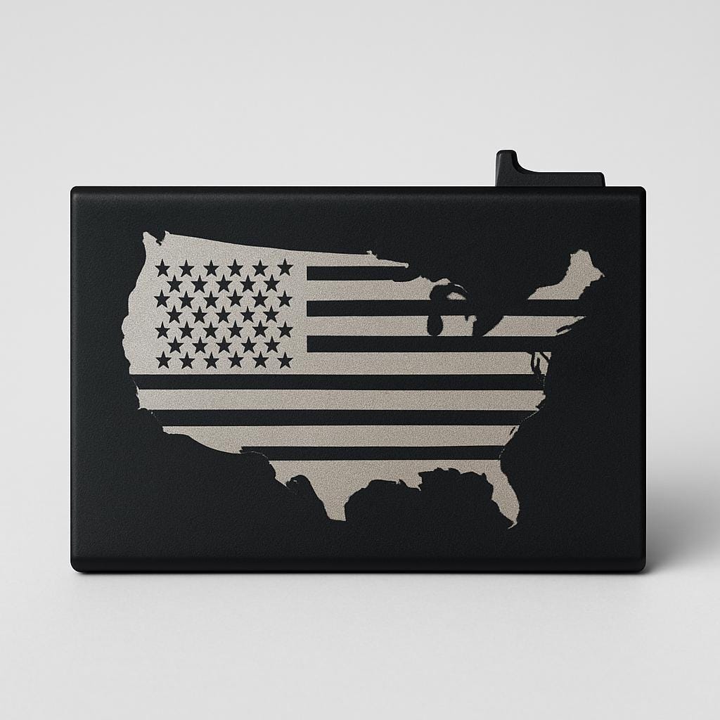 Laser Engraved USA Flag Slim Wallet: RFID Blocking Aluminum Card Holder