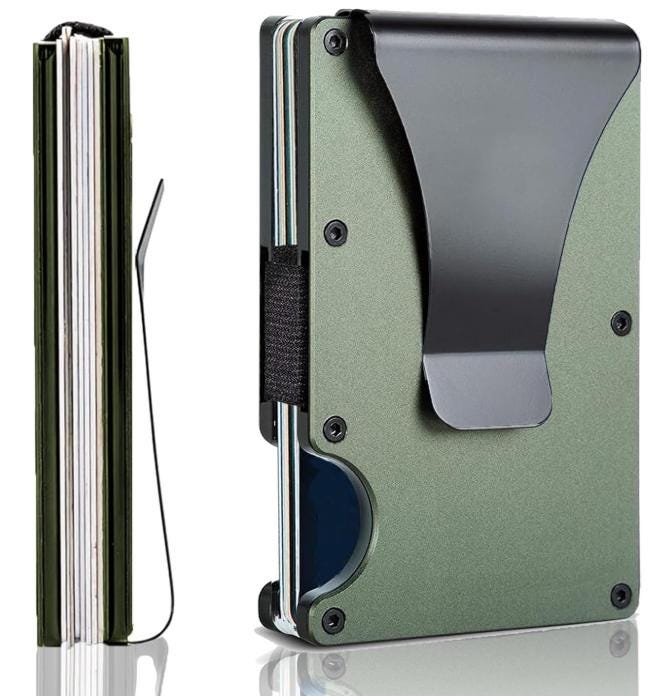 Engraved Metal RFID Wallet: Slim Minimalist Design. Turning Point.