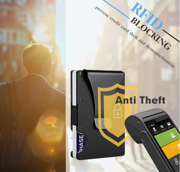 Engraved Metal RFID Wallet: Slim Minimalist Design. Turning Point.