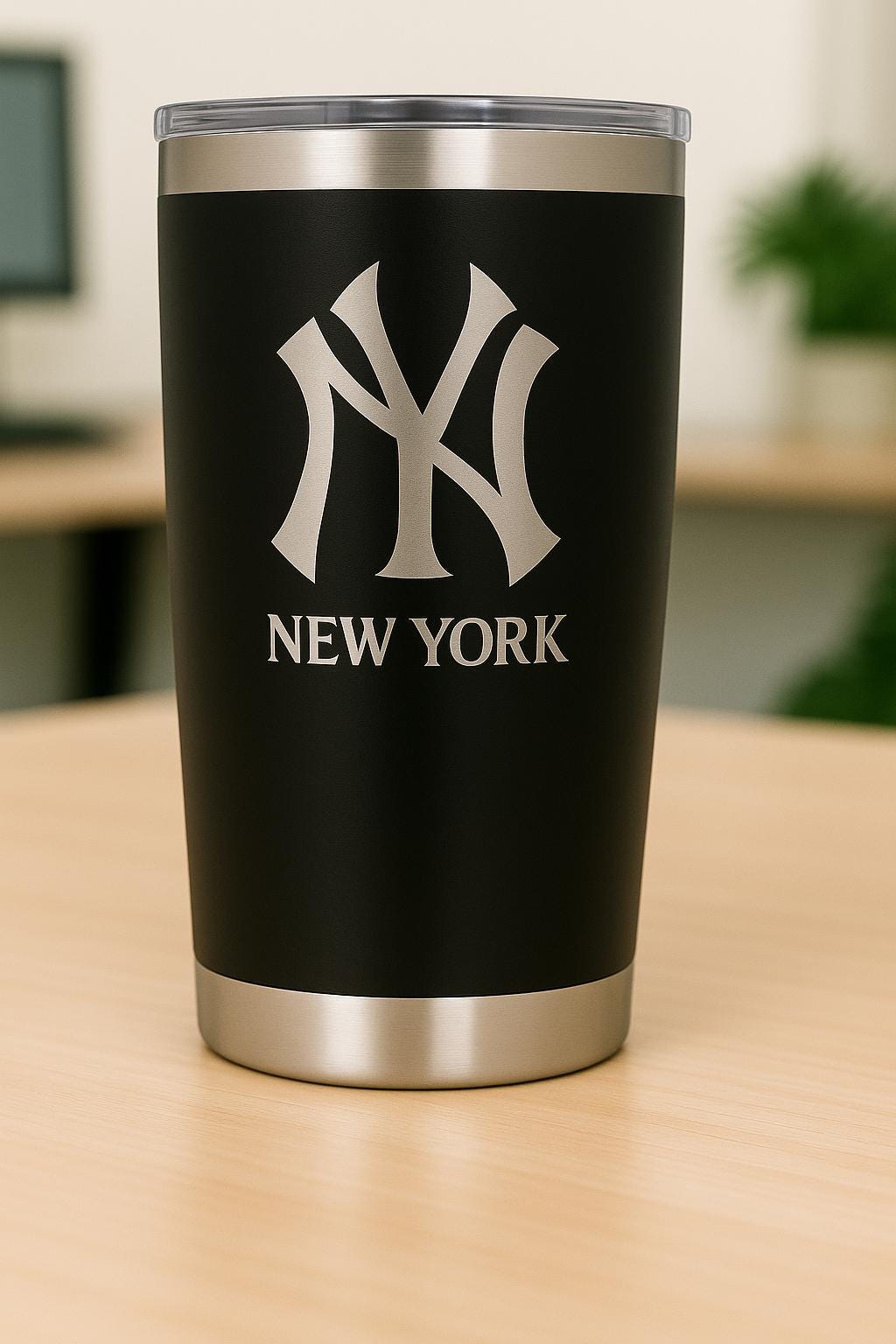 New York Yankees Tumbler: 20 oz Stainless Steel, Vacuum Insulated