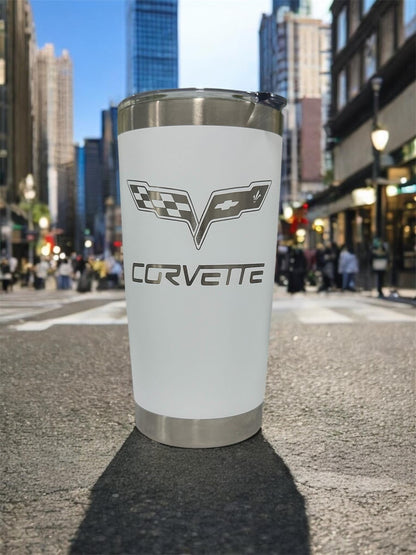 Chevy Corvette Tumbler: 20 oz Stainless Steel, Double Wall Insulated