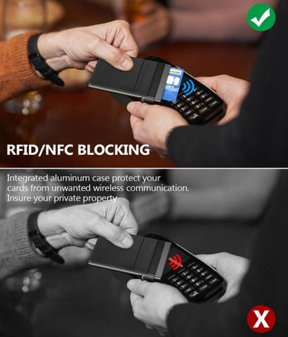 Laser Engraved USA Flag Slim Wallet: RFID Blocking Aluminum Card Holder