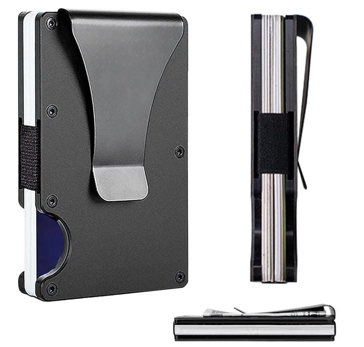 Engraved American Flag Metal Wallet: Slim RFID Blocking Card Holder