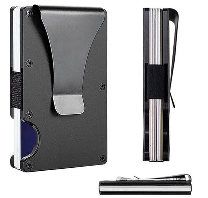 Engraved American Flag Metal Wallet: Slim RFID Blocking Card Holder