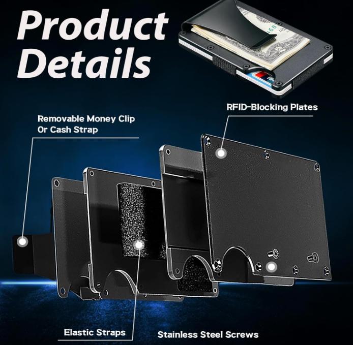 Engraved Metal RFID Wallet: Slim Minimalist Design. Turning Point.